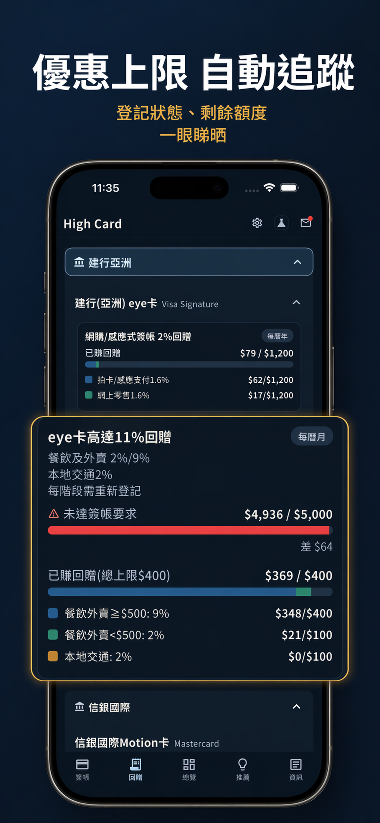 Rewards progress screen